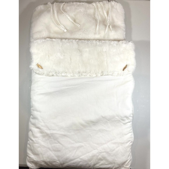 Plush Baby Sleeping Pad Bag Made In France White For 0-12 Months Co-sleep Crib - Picture 3 of 15